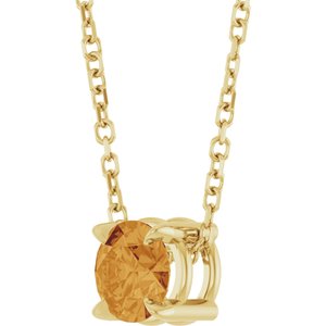 14K Yellow 5 mm Natural Citrine 16-18" Necklace