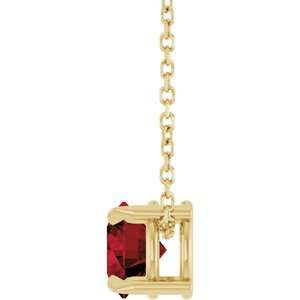 14K Yellow 6 mm Natural Mozambique Garnet 16-18" Necklace