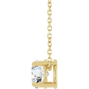 14K Yellow 6 mm Natural White Sapphire 16-18" Necklace