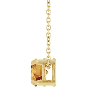 14K Yellow 6 mm Natural Citrine 16-18" Necklace