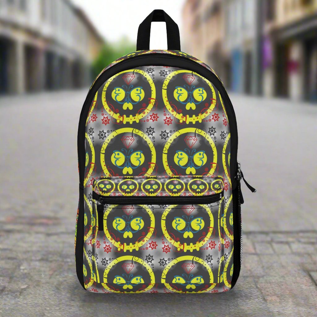 Graffiti Style Yellow Skulls Backpack