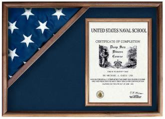 Corner Flag Case for 3' x 5' Flag, Display flag box - Oak