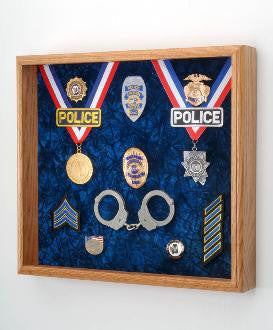 Law Enforcement Deluxe Awards Display Case, Velvet Background Inside