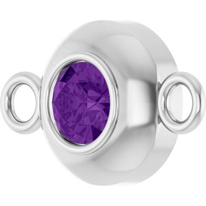 Platinum Natural Amethyst Link