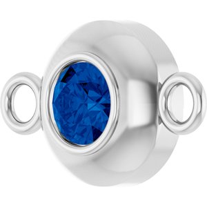 Platinum Lab-Grown Blue Sapphire Link