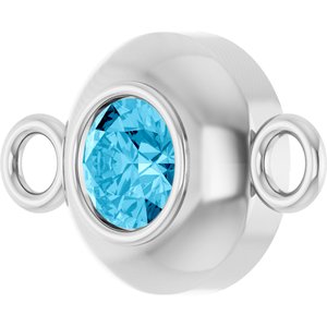 Platinum Natural Aquamarine Link