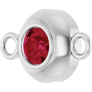 Platinum Lab-Grown Ruby Link