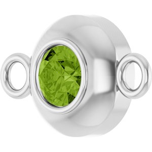 Platinum Natural Peridot Link