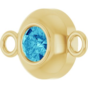 14K Yellow Gold Natural Zircon Link
