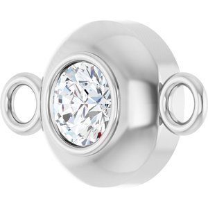 Platinum Natural White Sapphire Link
