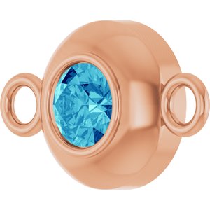 14K Rose Gold Natural Zircon Link
