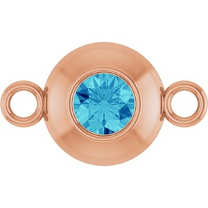 14K Rose Gold Natural Zircon Link