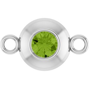 Platinum Natural Peridot Link