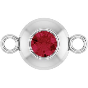 Platinum Natural Ruby Link