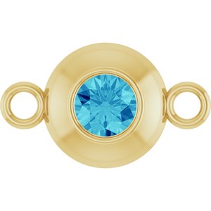 14K Yellow Gold Natural Zircon Link