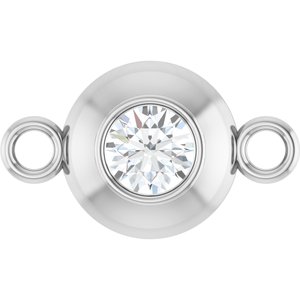 Platinum Natural White Sapphire Link