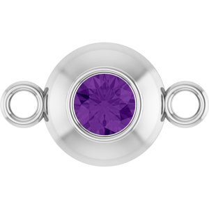 Platinum Natural Amethyst Link
