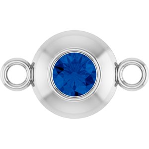 Platinum Natural Blue Sapphire Link