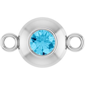 Platinum Natural Aquamarine Link