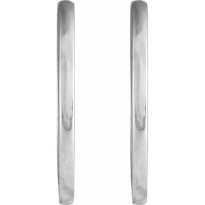 Platinum Hinged 20 mm Hoop Earrings