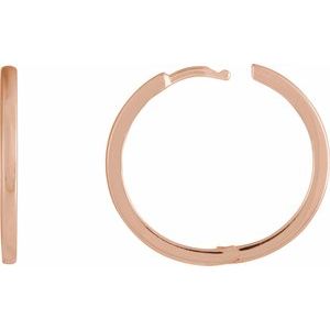 14K Rose Hinged 20 mm Hoop Earrings
