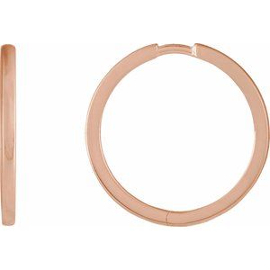 14K Rose Hinged 20 mm Hoop Earrings