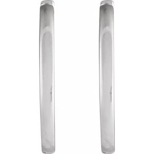 14K White Hinged 18 mm Hoop Earrings