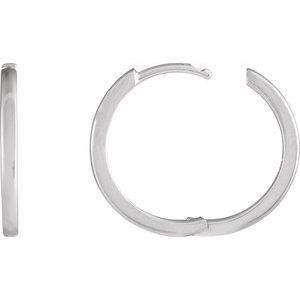 Sterling Silver Hinged 18 mm Hoop Earrings