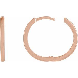 14K Rose Hinged 18 mm Hoop Earring