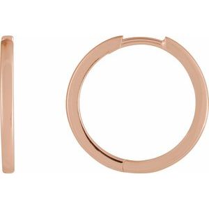 14K Rose Hinged 18 mm Hoop Earrings