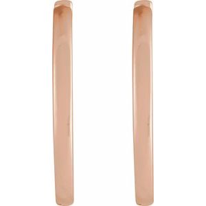 14K Rose Hinged 18 mm Hoop Earrings
