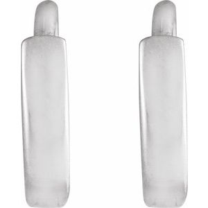 14K White Hinged 8 mm Hoop Earrings