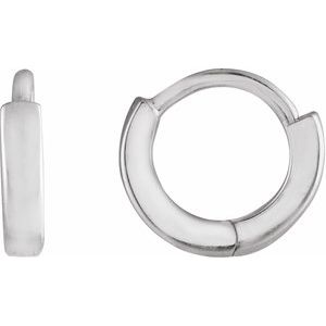 Platinum Hinged 8 mm Hoop Earring