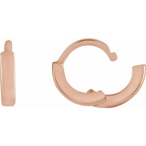 14K Rose Hinged 8 mm Hoop Earring