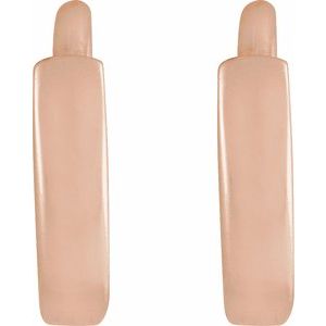 14K Rose Hinged 8 mm Hoop Earrings