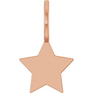 14K Rose Gold Engravable Star Charm/Pendant