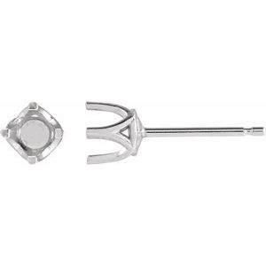 Continuum Sterling Silver 4 mm Round 4 Prong Woven-Design Earring Mounting
