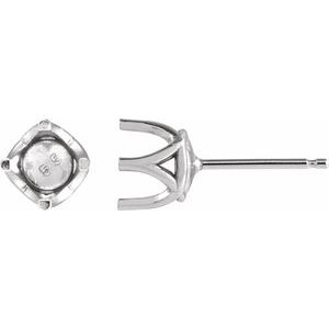 Continuum Sterling Silver 5.5 mm Round 4 Prong Woven-Design Earring Mounting