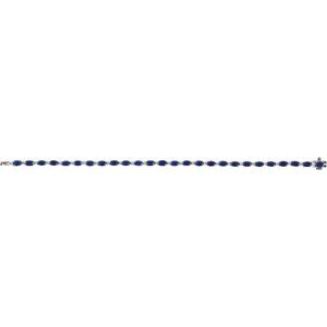 14K White Gold Lab-Grown Blue Sapphire & 5/8 CTW Lab-Grown Diamond Line 7" Bracelet