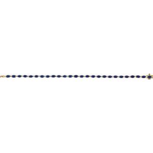 14K Yellow Gold Lab-Grown Blue Sapphire & 5/8 CTW Lab-Grown Diamond Line 7" Bracelet