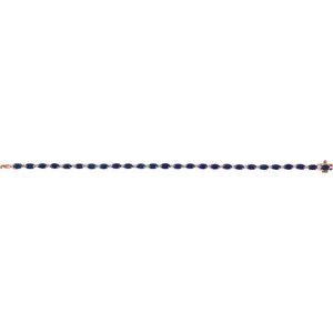 14K Rose Gold Lab-Grown Blue Sapphire & 5/8 CTW Lab-Grown Diamond Line 7" Bracelet