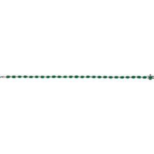 14K White Gold Lab-Grown Emerald & 5/8 CTW Lab-Grown Diamond Line 7" Bracelet