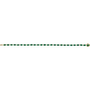 14K Yellow Gold Lab-Grown Emerald & 5/8 CTW Lab-Grown Diamond Line 7" Bracelet