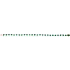 14K Rose Gold Lab-Grown Emerald & 5/8 CTW Lab-Grown Diamond Line 7" Bracelet