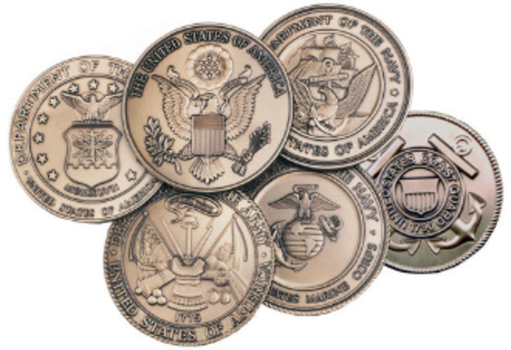 Military Service Medallions in Solid Brass.