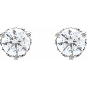 14K White Gold 1/3 CTW Lab-Grown Diamond Vintage-Inspired Earrings