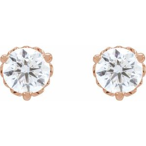 14K Rose Gold 1/3 CTW Lab-Grown Diamond Vintage-Inspired Earrings