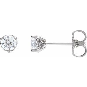 14K White Gold 1/3 CTW Lab-Grown Diamond Vintage-Inspired Earrings
