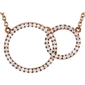 14K Rose Gold 1/3 CTW Natural Diamond Circle 18" Necklace