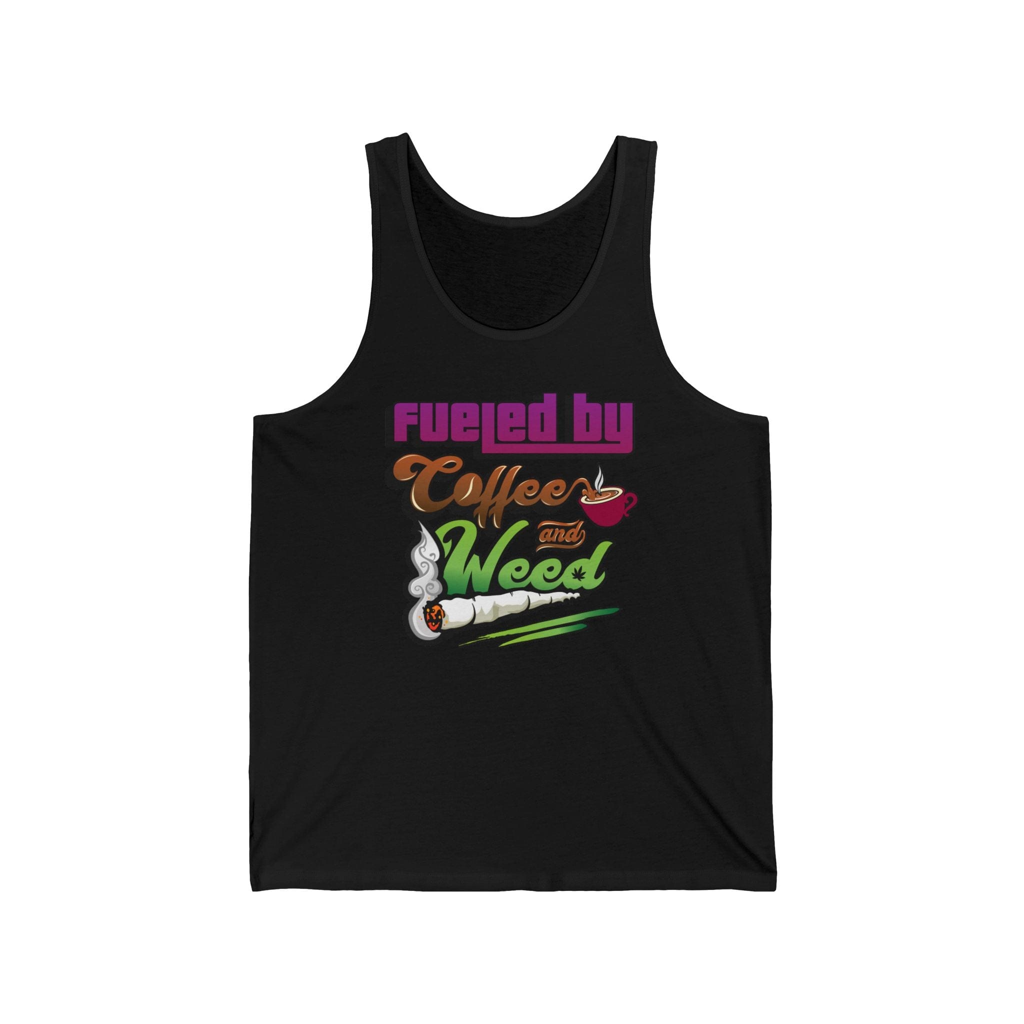 Fueled by Coffee and Weed – Unisex Jersey Tank Top